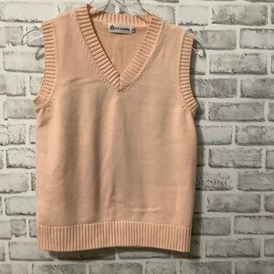 Hug Sunshine Peach cotton knitted Sweater Vest  Sleeveless Size M (0145)